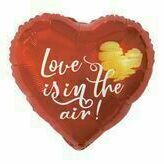 Balon foliowy serce Love Is In The Air, balon 46cm, Walentynki Godan 
