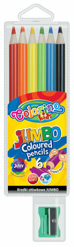 Kredki ołówkowe Jumbo z temperówką 6 kolorów