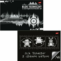 Blok techniczny A4 10k z czarnymi kartkami