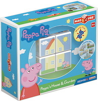 Klocki magnetyczne Geomag MagiCube Świnka Peppa Dom i ogród 4 el.