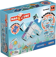 Klocki magnetyczne Geomag MagiCube Printed Zwierzęta morskie + karty 11 el.