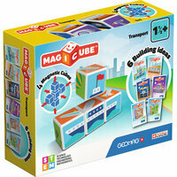 Klocki magnetyczne Geomag MagiCube Printed Transport + karty 7 el.