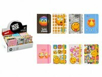 Brulion z gumką A7 80 kartek Emoji różne wzory