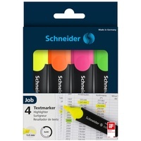 Zakreślacze SCHNEIDER Job, 1+5 mm, 4 kolory neonowe