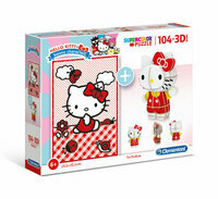 Puzzle 104 elementy + 3D MODEL Hello Kitty
