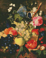Haft diamentowy z ramą Kosz owoców, 40x50cm 