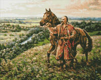 Haft diamentowy z ramą Kozacki duch, 40x50cm 
