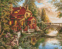 Haft diamentowy z ramą Dom marzenie, 40x50cm