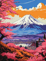 Malowanie po numerach z ramą Magiczne Fuji, 30x40cm 