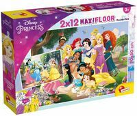 Puzzle Maxi podłogowe dwustronne 2w1, 2x12el, Księżniczka Disney, Kopciuszek, Bella