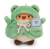 NICI 61145 Maskotka Lis Geeks z grą wideo i kostiumem żaby w pudełku prezentowym MyMochi