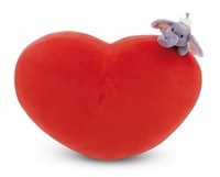 Poduszka NICI 61491 Poduszka pluszowa w kształcie serca 42x27cm ze słonikiem Love 12cm
