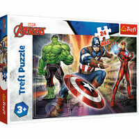 Puzzle 24-Maxi Avengers, W świecie Avengers, Ironman, Hulk