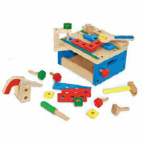 Drewniany stół stolarski z narzędziami Melissa and Doug