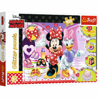 Puzzle z brokatem 100el Minnie i błyskotki, Myszka Minnie 