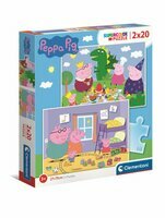 Puzzle Świnka Peppa 2x20el, puzzle 2w1
