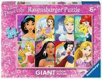 Puzzle 125el podłogowe Księżniczka Disney, Śnieżka, Bella, Kopciuszek, Jasmine