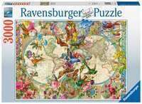 Puzzle 3000el Flora i Fauna. Mapa Świata 171170