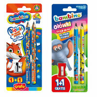 Ołówki do nauki pisania Bambino 1+1 + temperówka blister