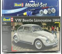 Model samochodu do sklejania 1:24 VW Beetle Limousine 68 Revell + 4 farbki, pędzelek, klej