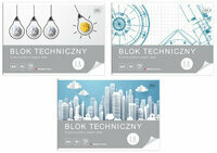 Blok techniczny A4 10k 170g różne wzory