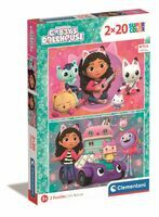 Clementoni, Puzzle 2x20el Koci Domek Gabi, Gaby's Dollhouse 24802