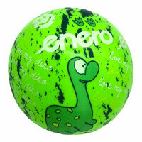 Piłka gumowa z dinozaurem 18cm, zielona, ENERO