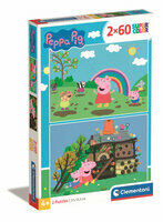 Puzzle Świnka Peppa 2x60el, 2 układanki z Peppą