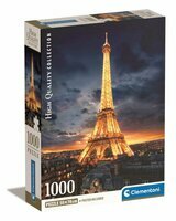 Puzzle 1000el. Wieża Eiffel'a nocą Paryż, Clementoni