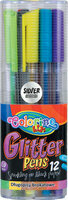 Długopisy brokatowe trójkątne 12 kolorów Colorino Kids 32469