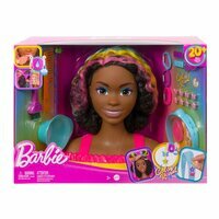 Barbie Głowa do stylizacji Neonowa tęcza, Kręcone włosy