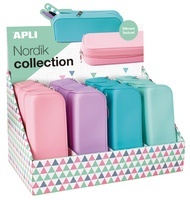 Piórnik silikonowy pastelowy Nordik, Soft Touch, mix kolorów