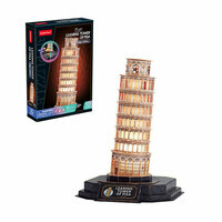 Puzzle 3D LED Krzywa wieża w Pizie 42el, wersja nocna, Cubic Fun