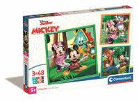Puzzle 3x48el Myszka Miki i Myszka Minnie