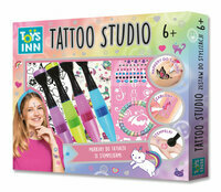 Tattoo Studio Markery, zestaw do tatuażu dla dzieci ze stempelkami 