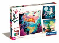 Puzzle 3x48el SuperColor square Fantastyczne postacie