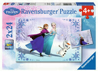 Puzzle Kraina Lodu 2x24, puzzle Frozen 