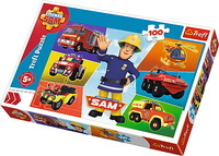 Puzzle 100 elementów Pojazdy Strażaka Sama, Trefl