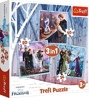 Puzzle 3w1 Kraina Lodu, Anna Elsa, Kristoff Frozen 
