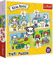 Puzzle Kicia Kocia i Nunuś 4w1, Dzień Kici Koci, Trefl