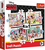 Puzzle dla dziewczynki 4w1 Minnie z przyjaciółmi 