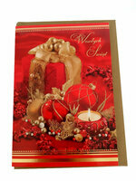 Karnet złoty Boże Narodzenie (stroik świąteczny)