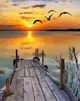 Malowanie po numerach Pomost nad jeziorem 40 x 50