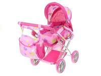 Wózek dla lalek różowy w kolorowe serduszka M2112 123274-549050