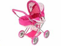 Wózek dla lalek różowy, w kolorowe gwiazdki M2105 163140-548992