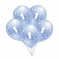 Balon z nadrukiem "1" niebieski B156 5szt