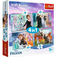 Puzzle 4w1 (12,15,20,24el) Kraina Lodu 2, Niezwykły świat Frozen 34381 Trefl