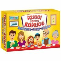 Gra rodzinna Dzieci kontra Rodzice. Rodzina przy stole
