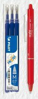 Pilot wkład Frixion niebieski 3 sztuki + Pióro Frixion Clicker 0,7