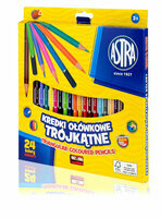 Kredki trójkątne 24 kolory ASTRA
